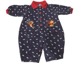 Winnie Pooh Y2K Embroidered Christmas One Piece Infant Sz 0-3mo Stars Wa... - £10.81 GBP