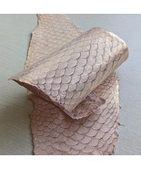 a lot of TWO Fabric TEXTURED Print Shiny Tilapia  Fish Skins Leather Cha... - $11.87