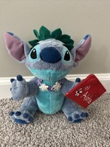Disney Store Stitch Plush Stuffed Animal Toy Lei Red Aloha Envelope 9.5 Inches - £15.78 GBP