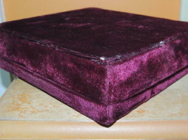 Victorian Mohair Jewelry Case/ Box 6.5&quot; The La Reine Ensemble maroon ant... - $35.99