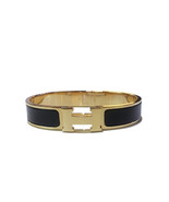 HERMES Clic Clac H Bangle Black Enamel Bracelet - $450.00