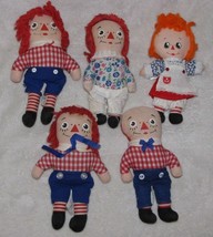 Vintage Raggedy Ann And Andy Cloth Doll Stuffed Toy Lot Knickerbocker Hallmark - £31.53 GBP