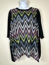 NWT Avenue Womens Plus Size 22/24 (2X) Zig-Zag Stripe Knit Top 3/4 Sleeve - £16.55 GBP