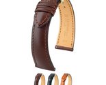 Hirsch Siena Leather Watch Strap - Brown - L - 18mm / 16mm - Shiny Silve... - $155.95