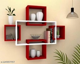 Wall Shelf wood shelves intersecting Wooden Wall Rack Stand set of 5 - £94.89 GBP