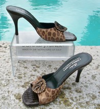 Donald Pliner Couture Sand Leopard Hair Calf Leather Slide Shoe New 7 9 $325 NIB - £103.91 GBP