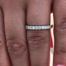 Daily Wear Half Eternity Band, Round Moissanite Eternity Ring, Engagement Ring - £79.13 GBP