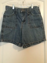 1  Pc Faded Glory Women&#39;s Blue Jean Shorts Zip Button Pockets Size 6 - £19.86 GBP