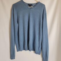 Banana Republic Luxury Blend Silk Cashmere Sweater Sz L Blue Minimal Lig... - $19.79