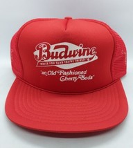 Rare Vintage Budwine Cherry Soda Hat Cap Baseball Snapback Adjustable - £63.30 GBP