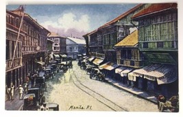 Vintage Postcard Escolta Main Street of Binondo Manila Philippines Islan... - $12.00
