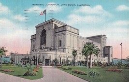 California CA Municipal Auditorium Long Beach Art Deco 1942 Postcard D40 - $2.99