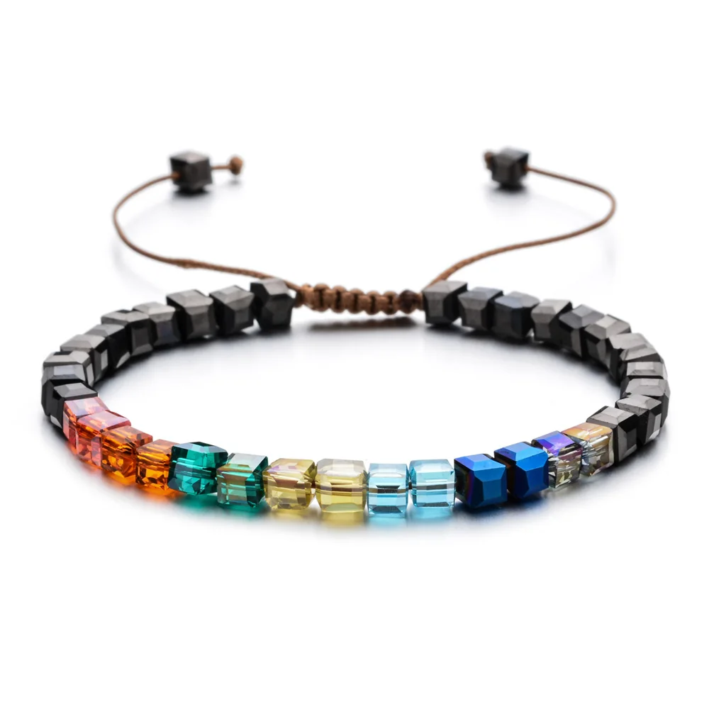 Sparking Mixed Glass Crystal Bracelet Rainbow Style Fashion Shinning Charm Brace - £12.55 GBP