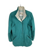 Vintage London Fog Women&#39;s Teal Button-Front Jacket Windbreaker Raincoat... - $719.69 MXN