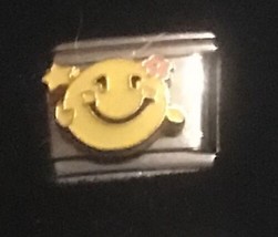 Emoji Happy Smile Face Wholesale Italian Charm Enamel Link 9MM K19 - £11.79 GBP