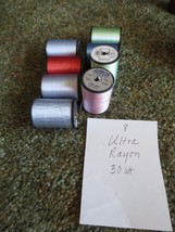 8 - 200 yd. Spools Tootal American ULTRA RAYON 30wt EMBROIDERY THREAD - £4.70 GBP