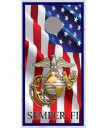 Waving American Flag Marines Semper Fi Cornhole Board Decals - £15.72 GBP+