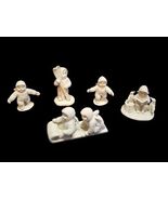 Dept 56 Snowbabies Pewter Miniature Figurine Lot of 6 Penguins Christmas... - $555.14 MXN
