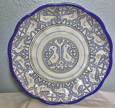 Deruta Ceramic Plate Blue  Birds 9.5&quot; M Sambuso Hand Made Italy - £20.52 GBP