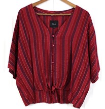 Rails Womens XXL Thea Rouge Stripe Gauzy Top Maroon Purple Summer Preppy... - £26.93 GBP