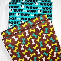 Dog Bone Ruff Ruff Woof Woof Fabric 2-Pack With 1 Yard Of Each Fabric 100%Cotton - £12.75 GBP