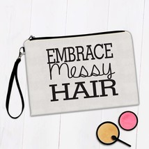 Embrace Messy Hair : Gift Makeup Bag Mermaid Funny For Her Feminine Feminist - £9.55 GBP