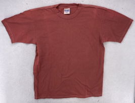 Gildan Red Wine Vintage T-Shirt Size Large Blank Canada Made 1990&#39;s - £9.54 GBP