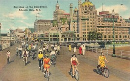 Atlantic City Nj~Bicycling On The BOARDWALK~1941 Psmk Postcard To Rehobeth Beach - £7.54 GBP
