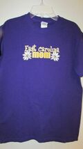 ECU East Carolina Mom S Small purple flowers gold letters Women t shirt top - $10.29