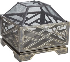 Having A Square Design And An Antique Bronze Finish, The Fire Sense 62239 Fire - £155.83 GBP