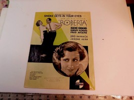 Smoke Gets in Your Eyes - vintage sheet music  from the movie &quot;Roberta&quot; - £10.00 GBP