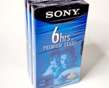 Lot of 3 Sony T-120 Premium Blank VHS VCR Tapes 6 Hours Each NEW SEALED - $9.45