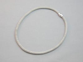 Italy Woven Faceted Sterling Micro Bead Cable Rope Necklace Choker 14 5/8&quot; - £23.97 GBP