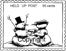 HELD UP POST POSTOID NEW mounted rubber stamp - $4.00