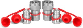 1/2&quot; Ag Hydraulic Quick Connect Tractor Couplers with Dust Caps,Poppet Pioneer - £34.25 GBP