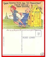 Post Card 00 Old C. T. Art Comic Country Boy Outhouse Unused - $20.24 CAD