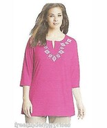 Clothing Just My Size Stud Tunic Top ~Smokin Hot Pink Color~Size 1XL~(16... - $14.90