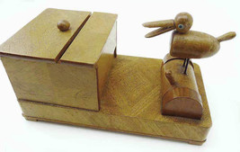 1930 All Inlaid RoseWood Mechanical Bird Box Automatic Opens Bird Leans Forward  - £46.42 GBP