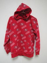 NFL San Francisco 49ers Red Hooded Pullover Sweatshirt Silk Screened L(14-16) - £25.50 GBP