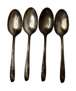 Set of 4 Vintage 6&quot; WM Rogers Mfg Co IM Spoons Floral Beautiful Patina - $18.80