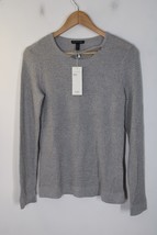 NWD Eileen Fisher XS Gray Silver Merino Sparkle Crew Neck Sweater - £33.40 GBP