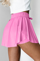 Bonbon Drawstring Elastic Waistband Lined Tennis Skorts - $230.93 MXN