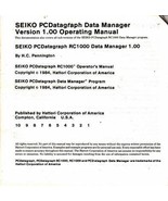 Vintage Seiko Pcdatagraph Données Manager Manuel - £19.96 GBP