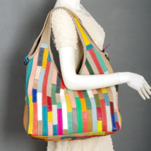 Color Stripes Casual Characteristic One-shoulder Messenger Bag - $69.99