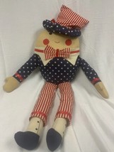 Patriotic Uncle Sam Humpty Dumpty Handmade Plush. 24&quot; - £11.42 GBP