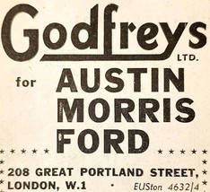 1954 Godfreys Austin Morris Ford London Dealer Advertisement Automobilia... - $19.99