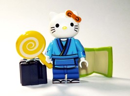 Gift Minifigure Hello Kitty Blue Outfit Cartoon Fast Ship - $6.36