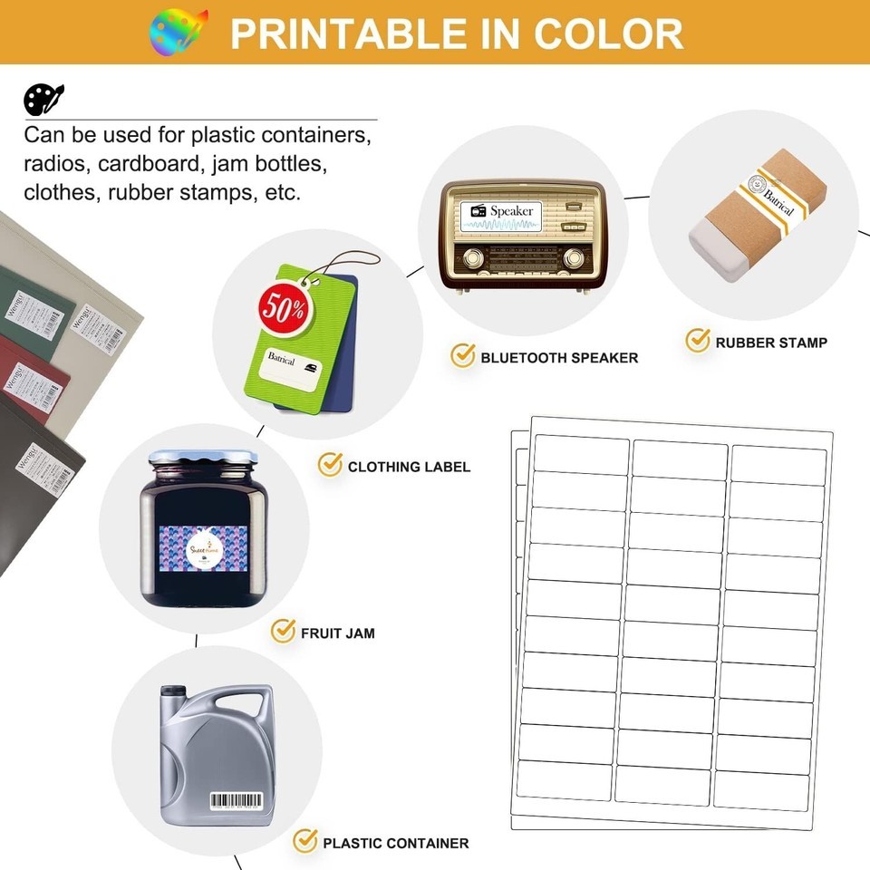 1" x 2-5/8" Address Labels 900 Sticker Paper for Laser/Ink Jet Printer Item image 3