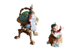 Lot of 2 Hallmark Keepsake Ornament Arctic Elf Mail Toy Wishlist Globe W... - $193.85 MXN