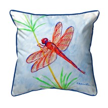 Betsy Drake Red Dragonfly Small Pillow 12x12 - £38.91 GBP